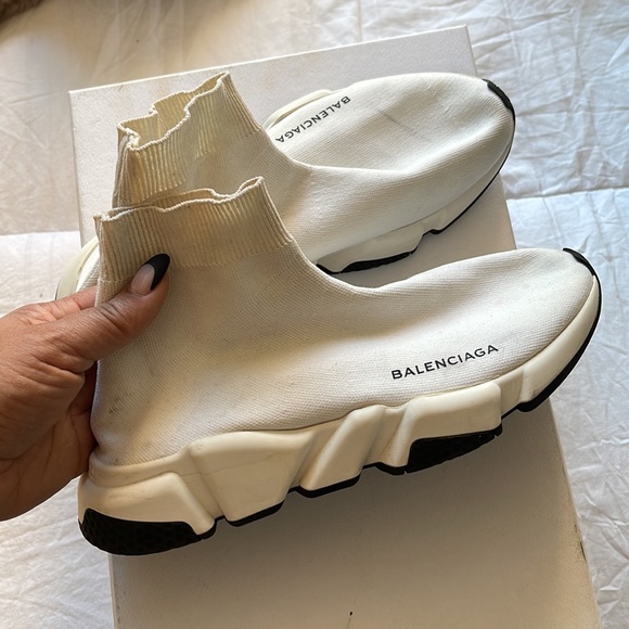 BALENCIAGA sock sneakers in white size 39 - Picture 2 of 4
